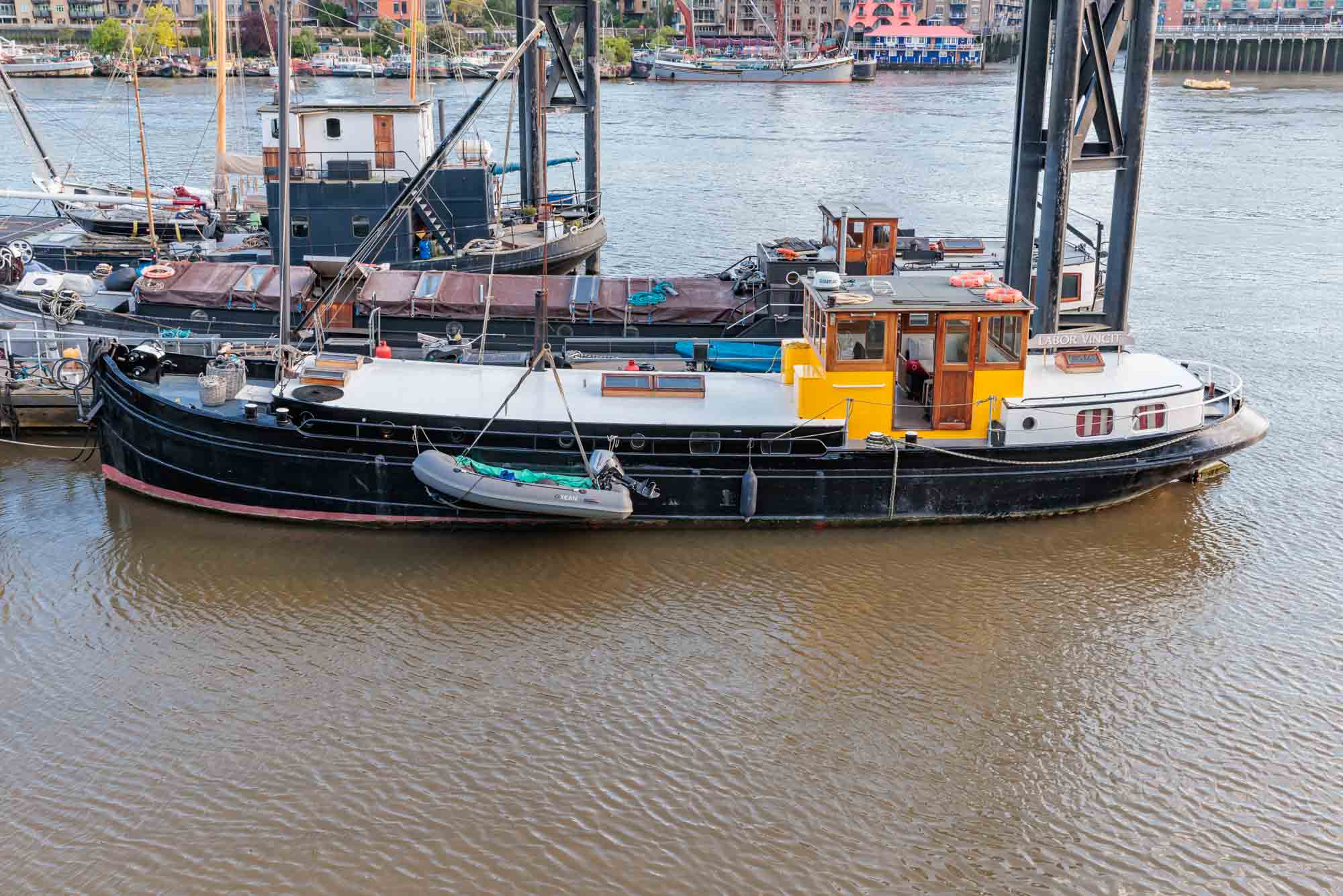 Floating homes for sale - Dutch barge at Hermitage Moorings in Wapping